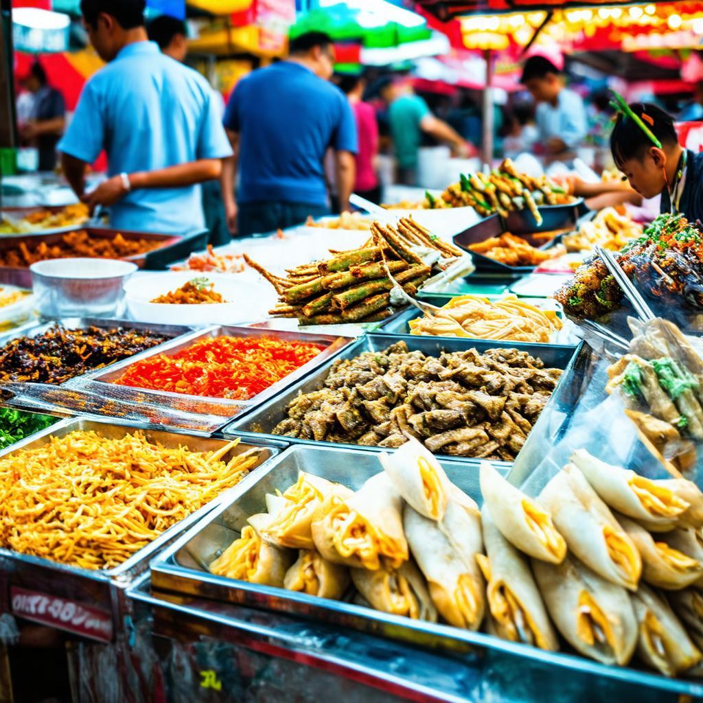 Gian hàng bán đồ ăn vặt hấp dẫn tại Chợ Cây Me với nhiều món đặc sản địa phương